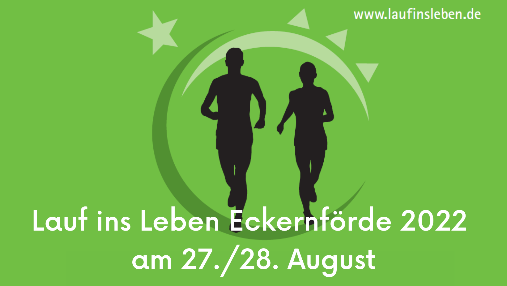 Laufsilhouetten mit Datum 27. und 28. August 2022